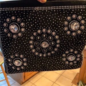 Elegant Black Clutch with Sparkling Embellishments